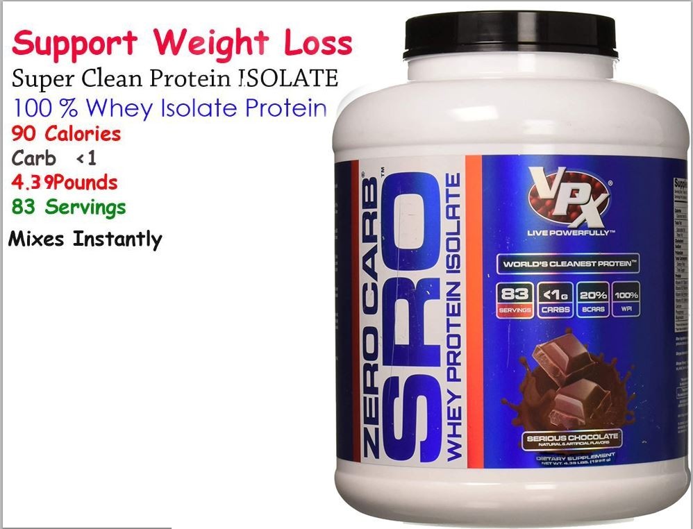 ZERO CARB SRO Whey Protein Isolate 4.39 Lbs Chocolate 83 Servings, 90 Calorie
