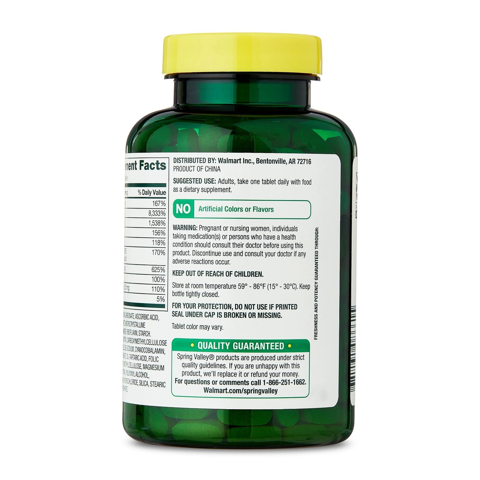 Spring Valley Super Vitamin B-Complex, 250 Count, Dietary Supplement Tablets for