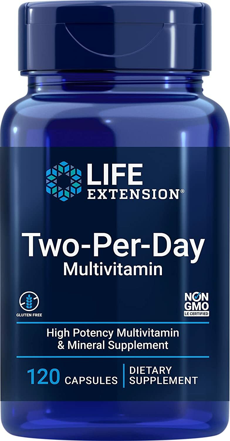 Life Extension Two-Per-Day High Potency Multi-Vitamin & Mineral Supplement 120