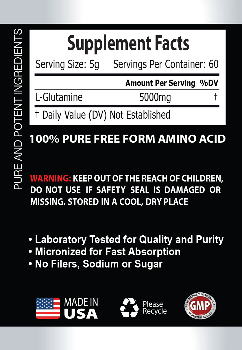 muscle gainer – GLUTAMINE POWDER 5000mg – amino acids – 1 Can