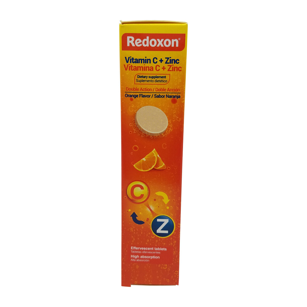 Redoxon Vitamin C with Zinc. Immune Support. Orange. 20 Tabs. 1000 mg. 2.82 oz