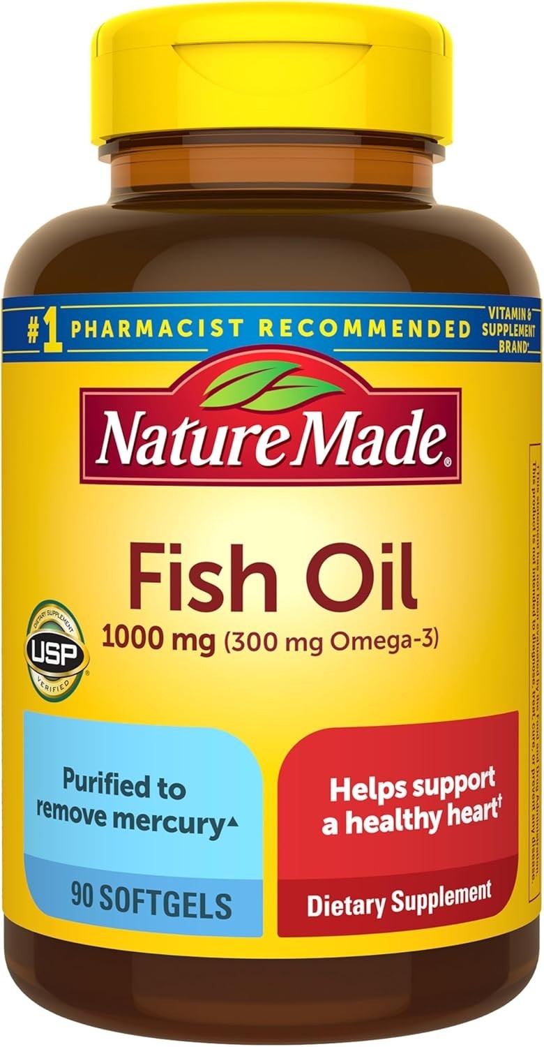 Gluten-Free Omega-3 Fish Oil 1000 mg Softgels – 45 Day Supply for Adults
