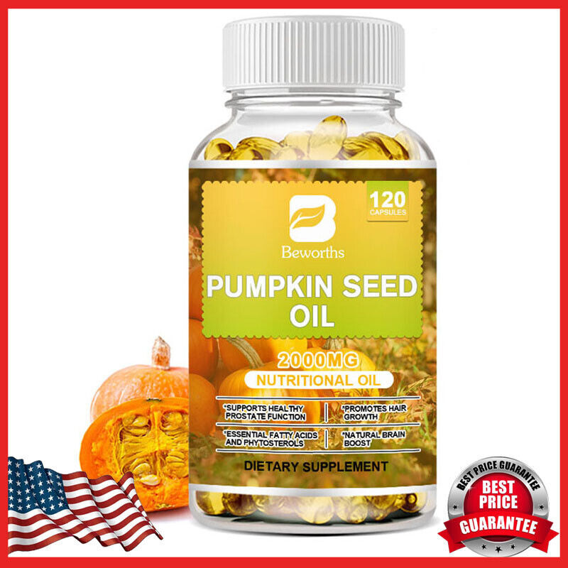 1/2/4 Bottles Pumpkin Seed Oil Capsules 2000mg Nutrional Oil, Brain Boost