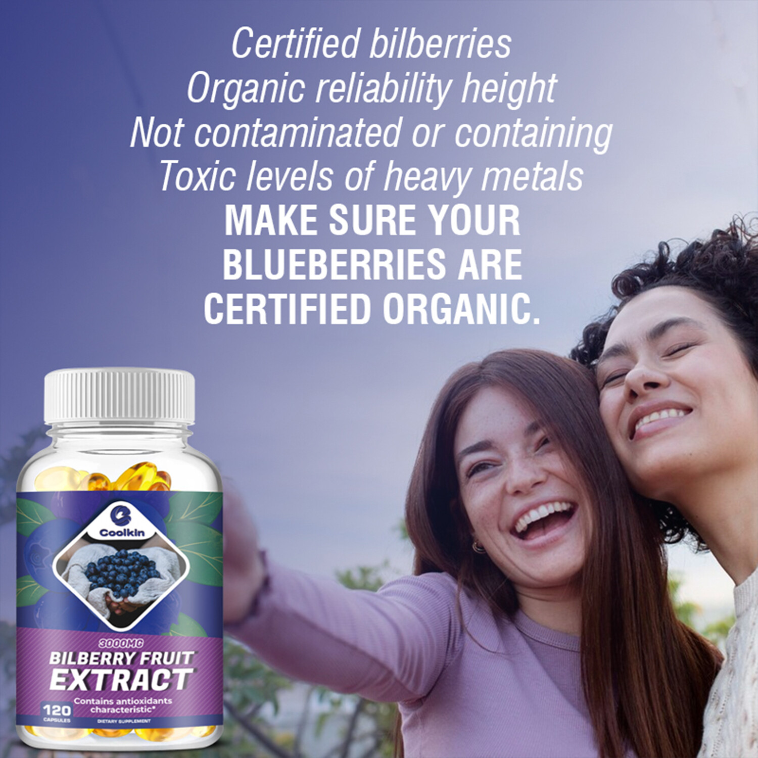 Bilberry Fruit Extract – Maximum Vision Health, Relief Eye Strain, Antioxidant