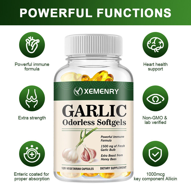 Odorless Garlic 1500mg – Heart & Circulatory Health Cholesterol Levels Support