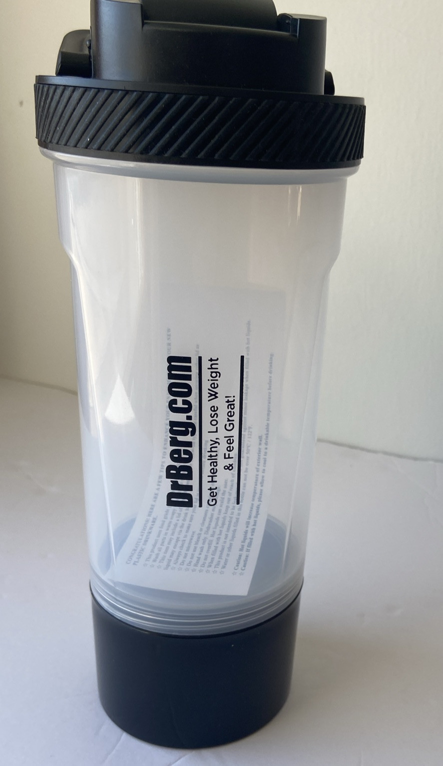 Dr BERG 24 OZ TRAVEL SHAKER DRINKING BOTTLE Food Grade BPA FREE MIXER BALL Glass