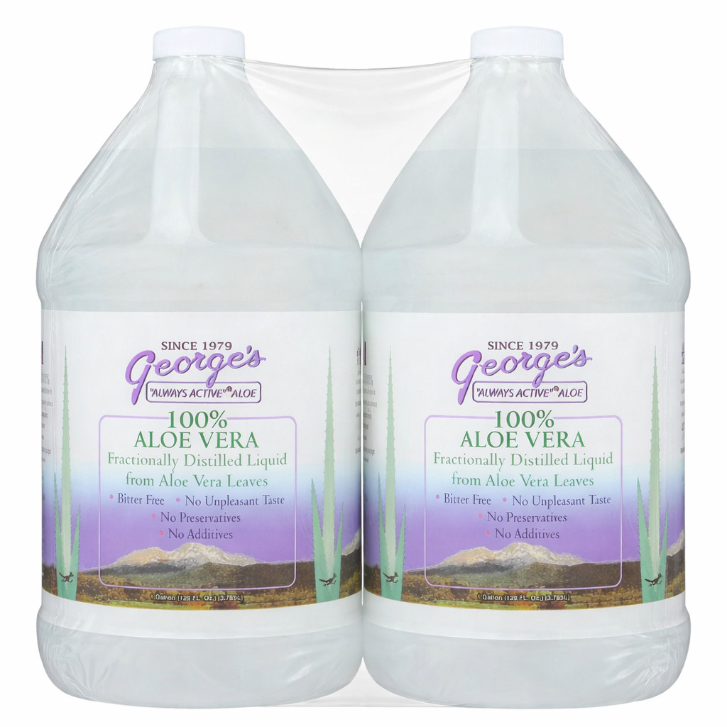 Warren Laboratories George’s 100% Aloe Vera Liquid 128 fl.oz (Pack of 2)