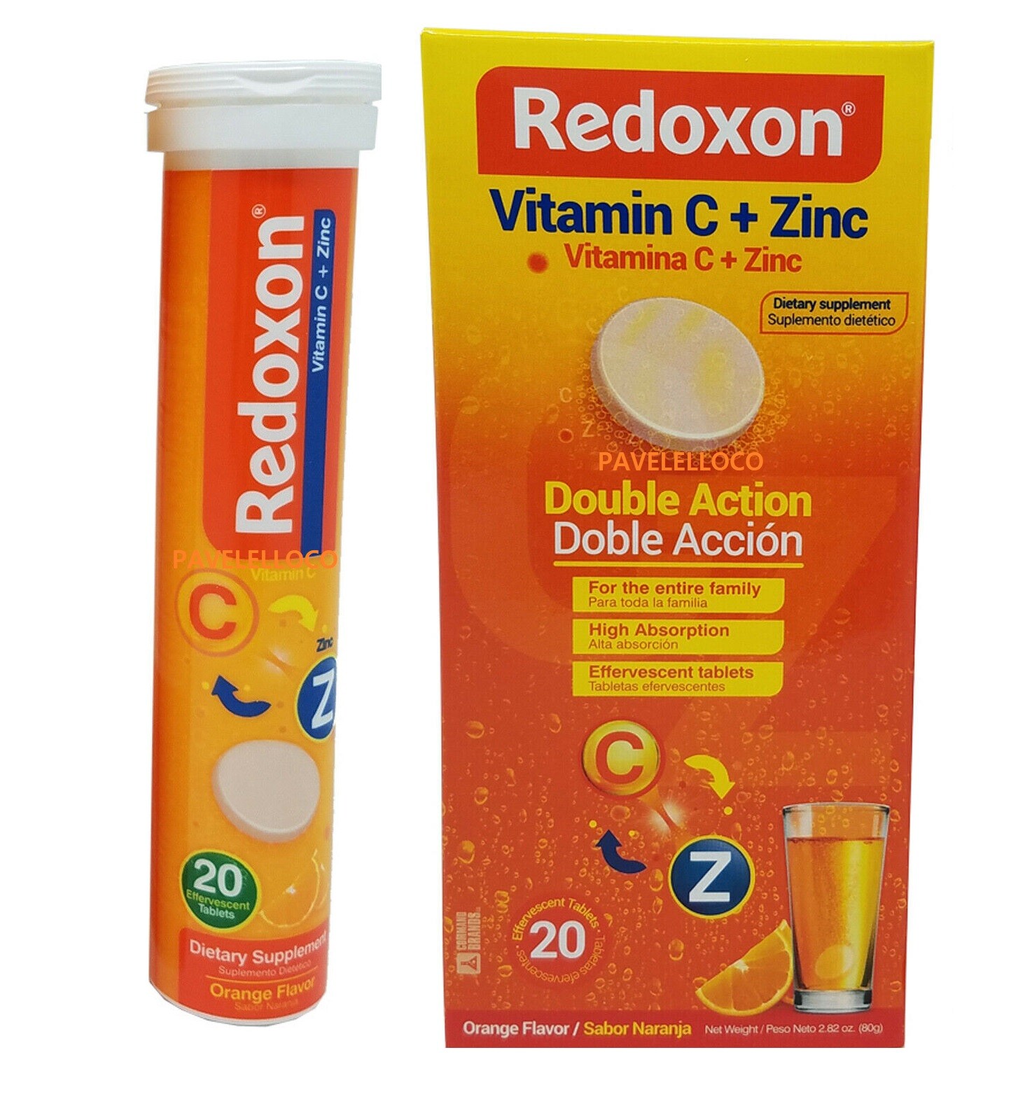 Redoxon Vitamin C with Zinc Effervescent Orange Flavored,20 Ct, 2.82 Oz