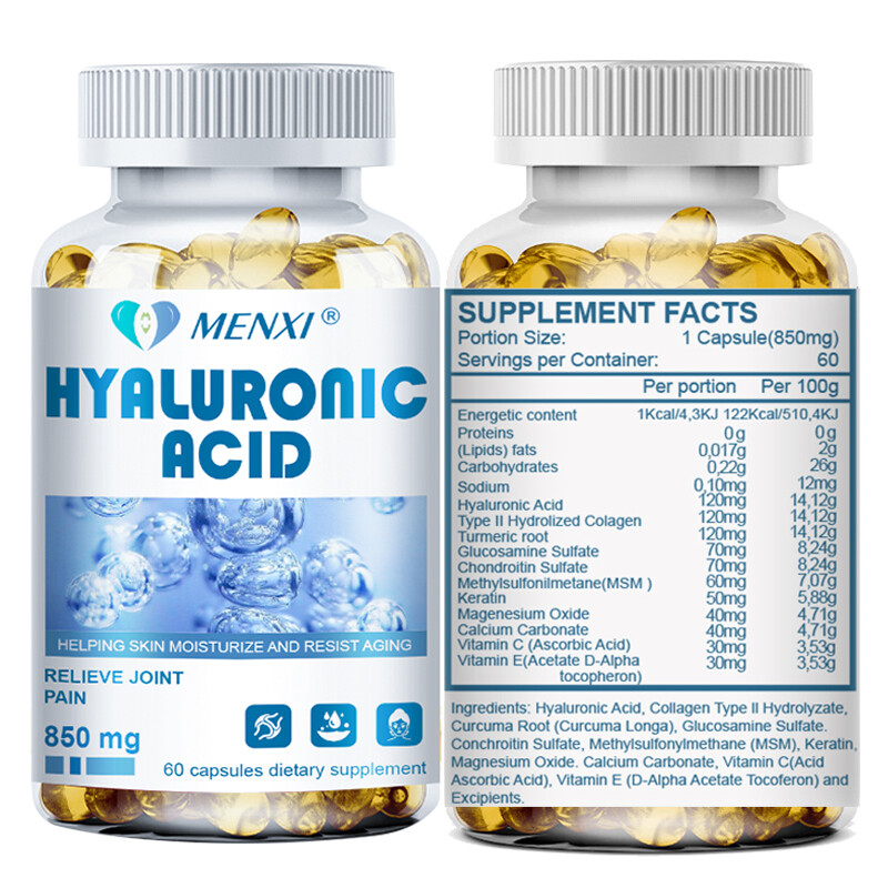Hyaluronic Acid Anti Aging Hydrating Capsules Wrinkles Fine Lines Joint Health