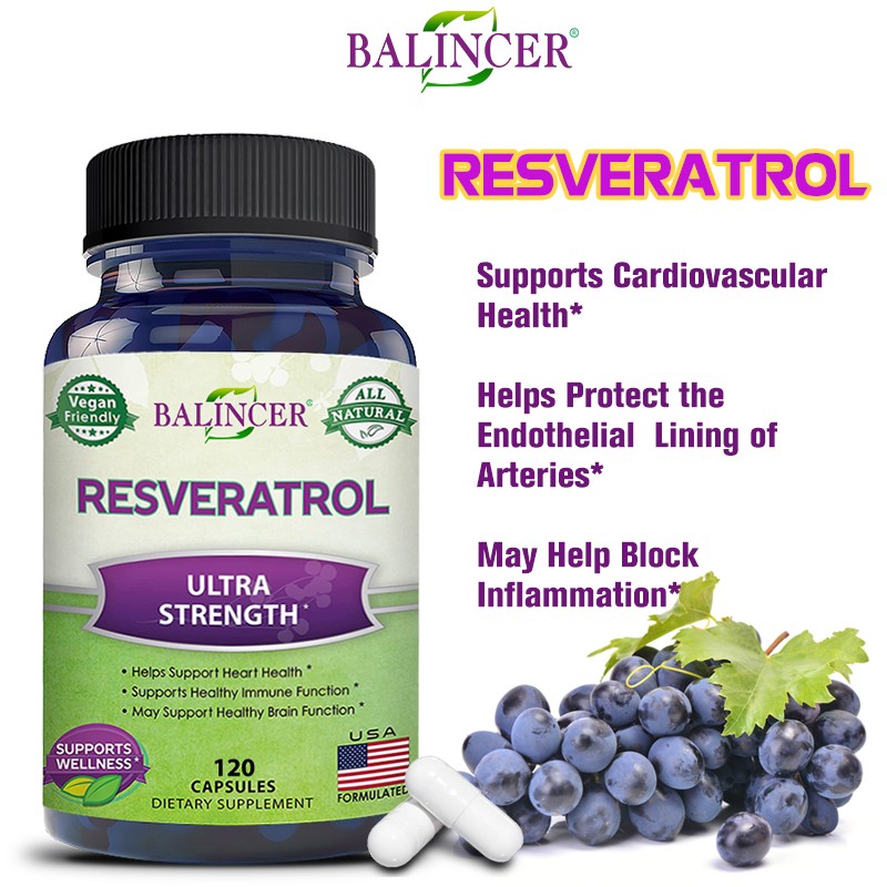 Resveratrol Extract Supplements Supports Joints Nervous System 120 Pills US