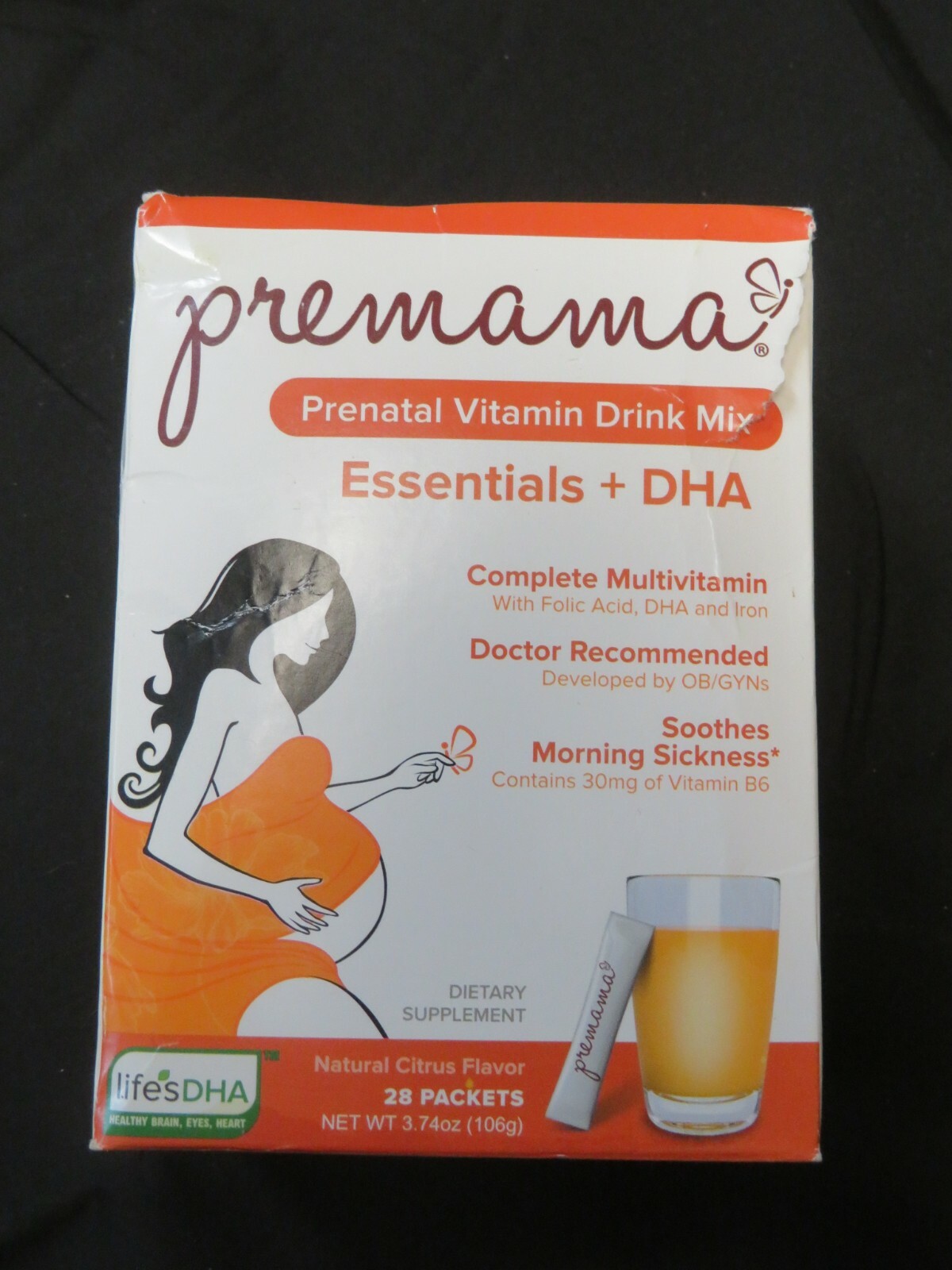 Premama Prenatal Vitamin + DHA Drink Mix 28 Packets 3.7 Oz Natural Citrus