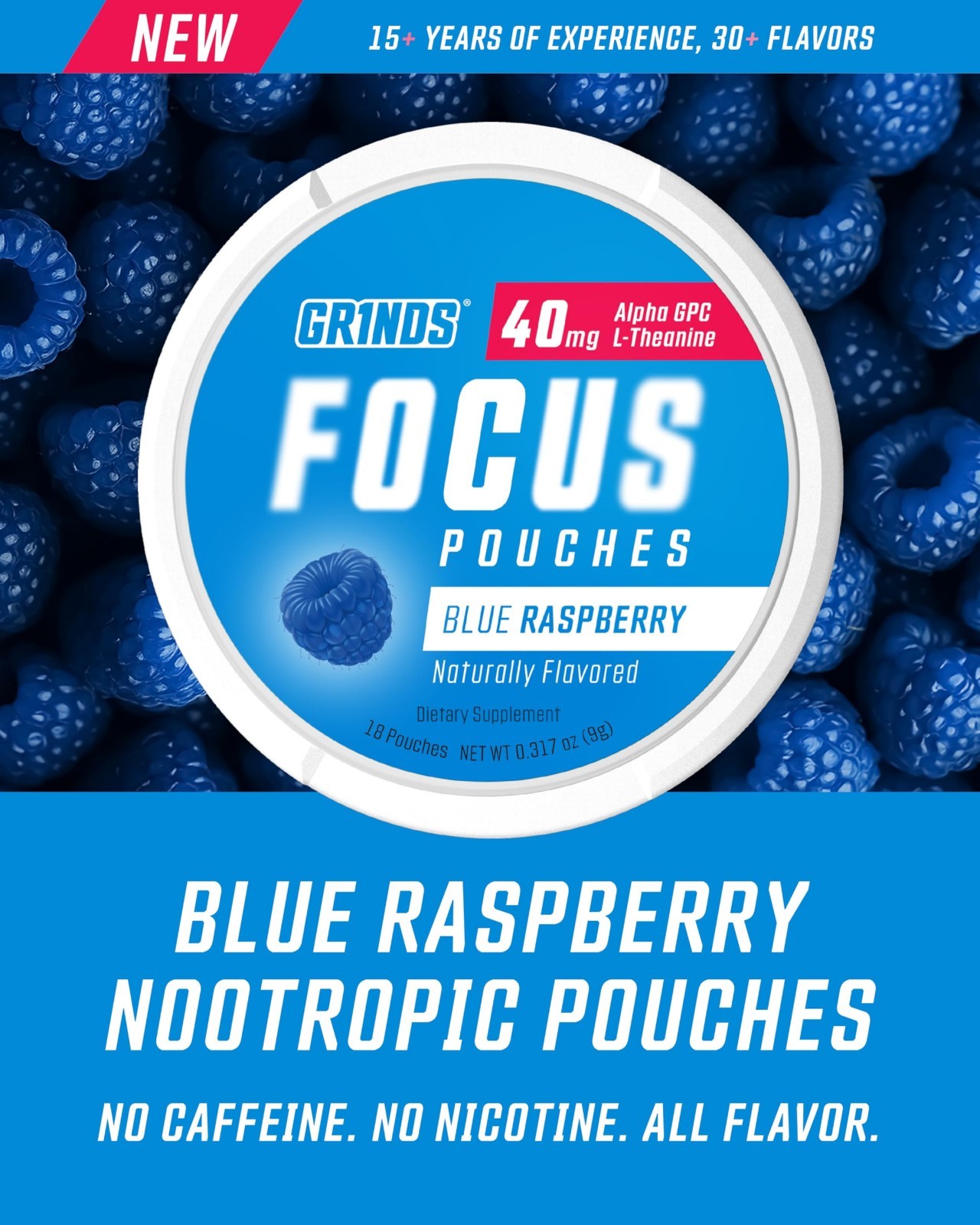 Focus Pouches – Sugar-Free Nootropic Blend with Alpha GPC & L-Theanine – 6 Pack,