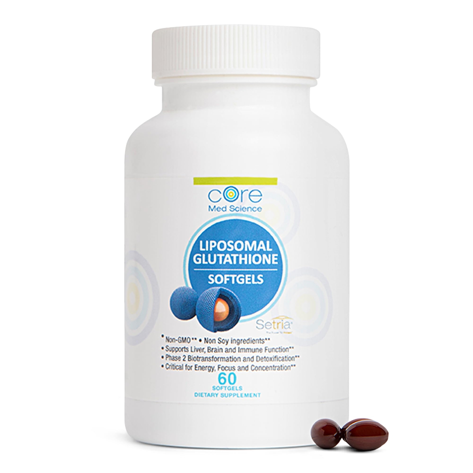 Core Med Science Liposomal Glutathione Supplement 500mg 60 Softgels – Pure Re…