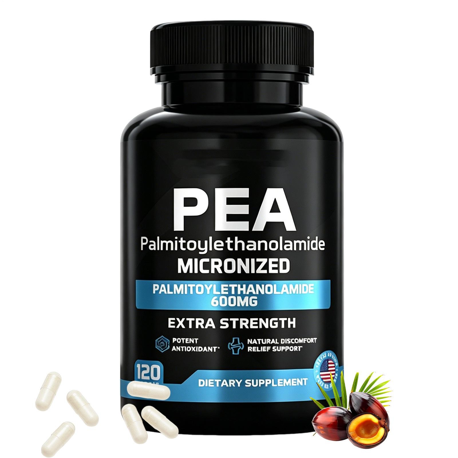 Palmitoylethanolamide Pea Supplement 600 Mg Highly Purified Nerve Supplement