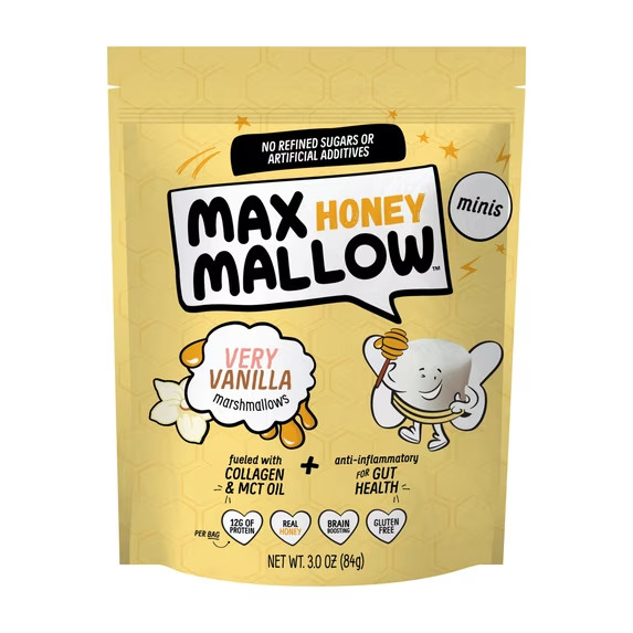 Know Brainer Very Vanilla Mini Honey Marshmallows – Gluten Free, Collagen-Infuse