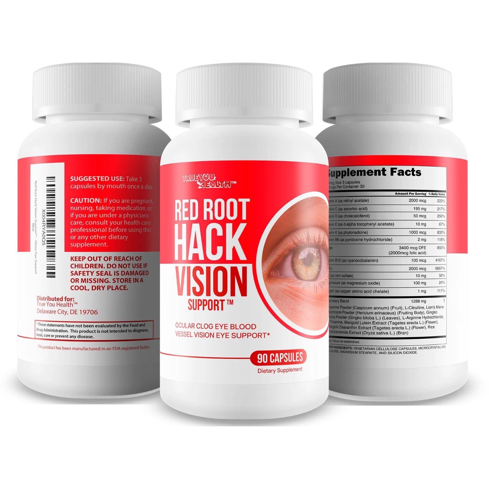 Red Root Hack Vision Supplement – Best Our Eye Pills suitable for Ocular Clog &