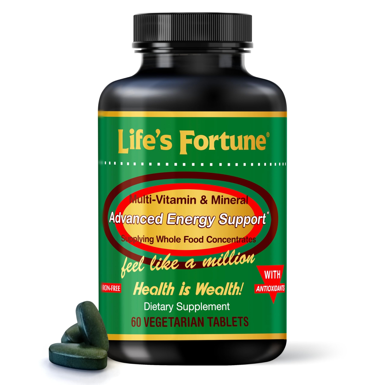 Life’s Fortune Multivitamin & Mineral 60 Tablets All Natural Energy Source Su…