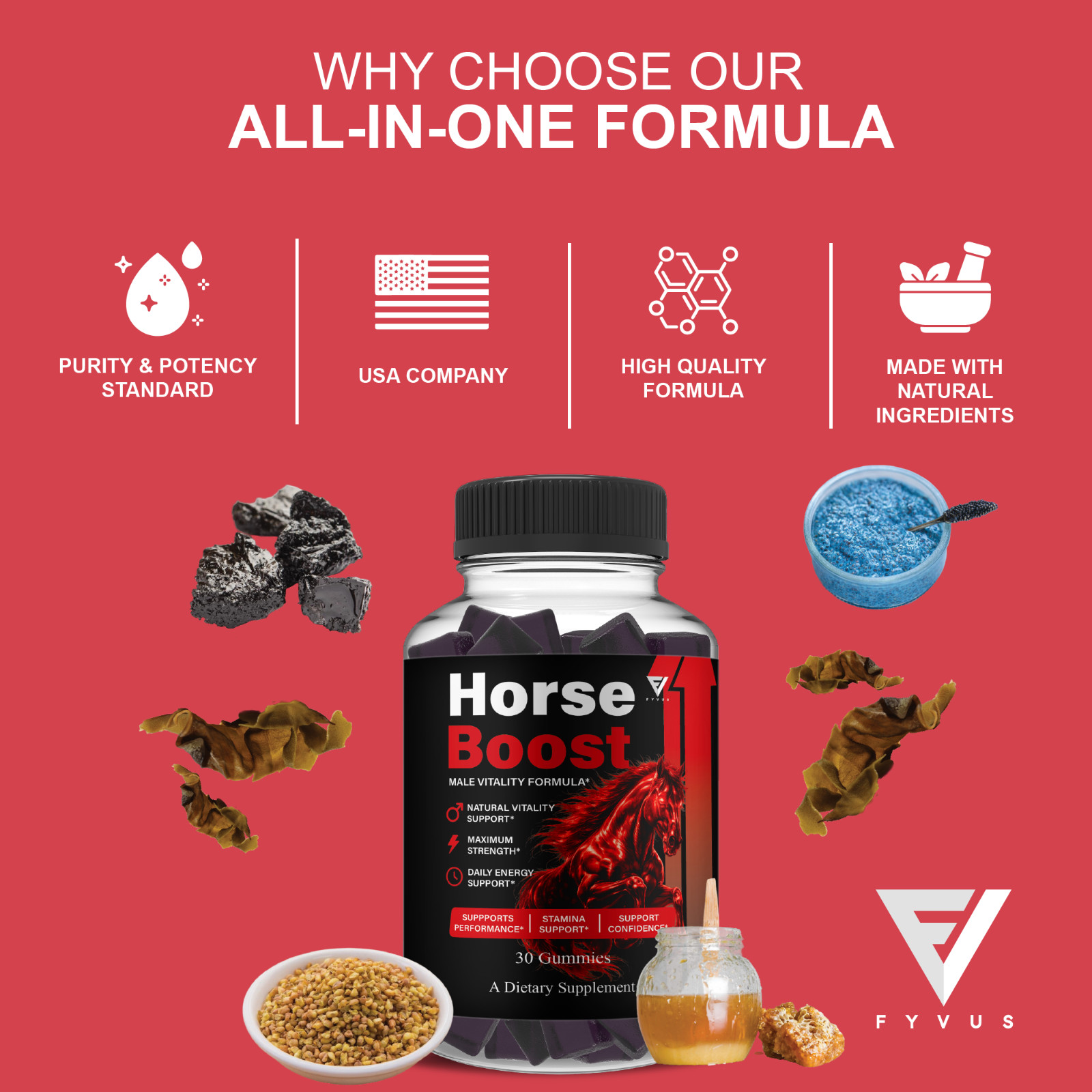 Horse Boost Gummies, HorseBoost Male Performance (30 Gummies)