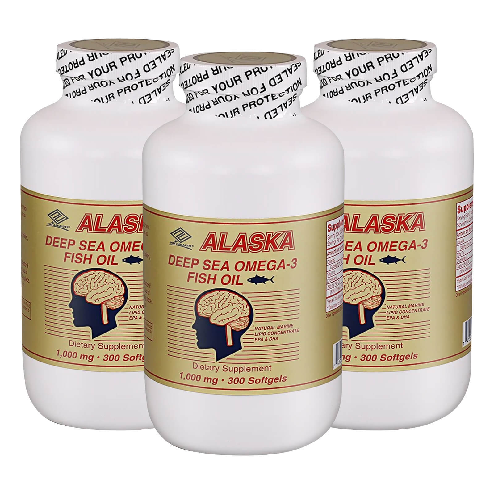 3 x NCB Omega 3 Fish Oil 1000mg 300 Softgels