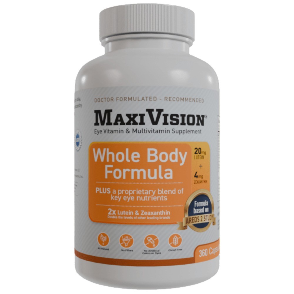 MaxiVision AREDS 2 Whole Body Formula 360 Caps Lutein Zeaxanthin Macular Support