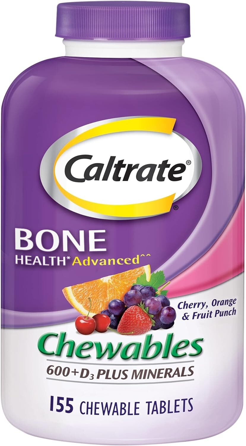 Caltrate Chewables 600+D3 Plus Minerals Calcium Vitamin D 155ct Exp 10/25 FRESH!
