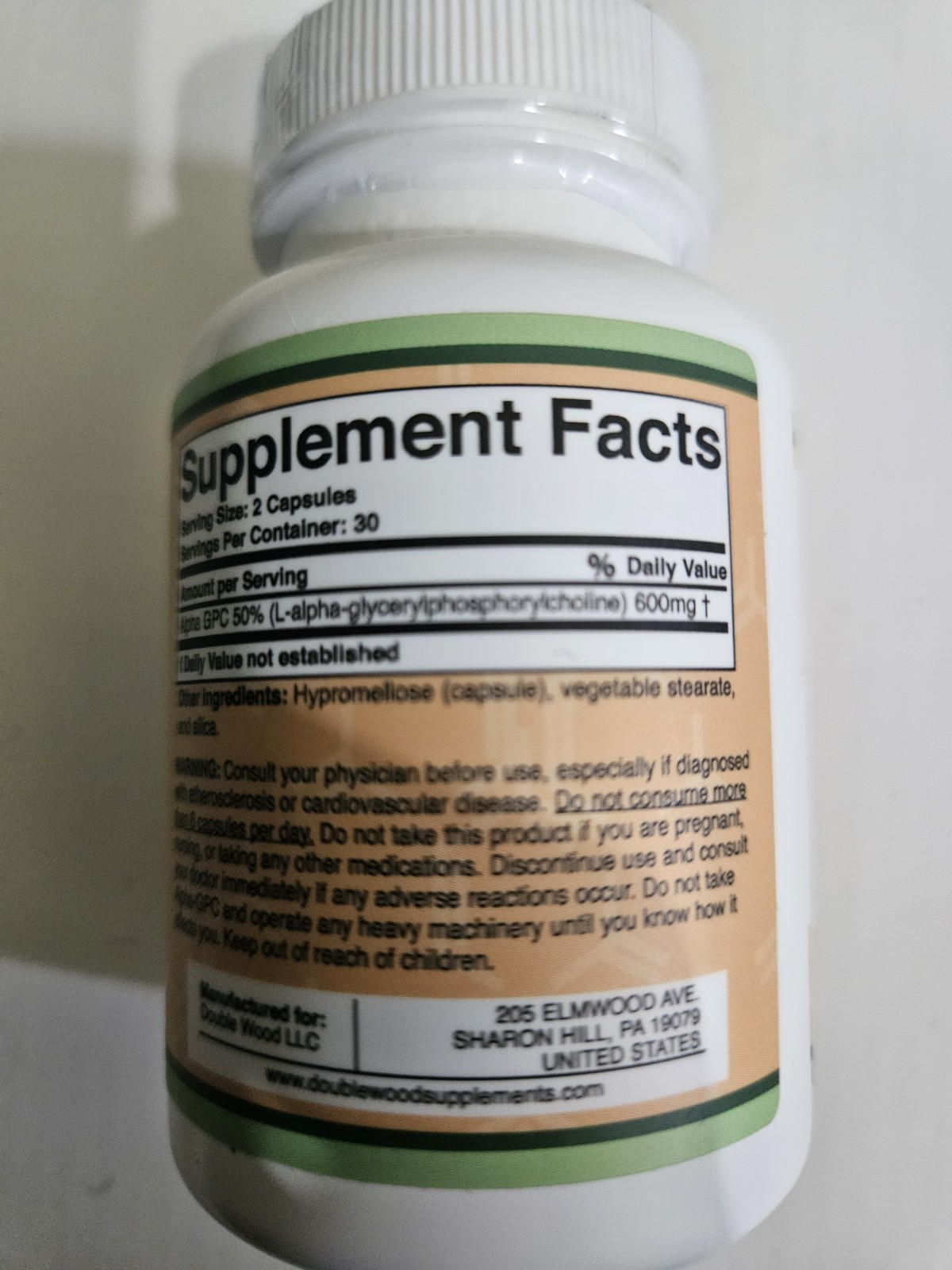 Alpha GPC 300mg Dietary Supplement 60 Veggie Capsules, Exp 01/2028