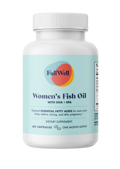 FullWell Women’s Fish Oil with DHA + EPA, Pre/PostNatal Health 60 Ct Mfg 09/2024
