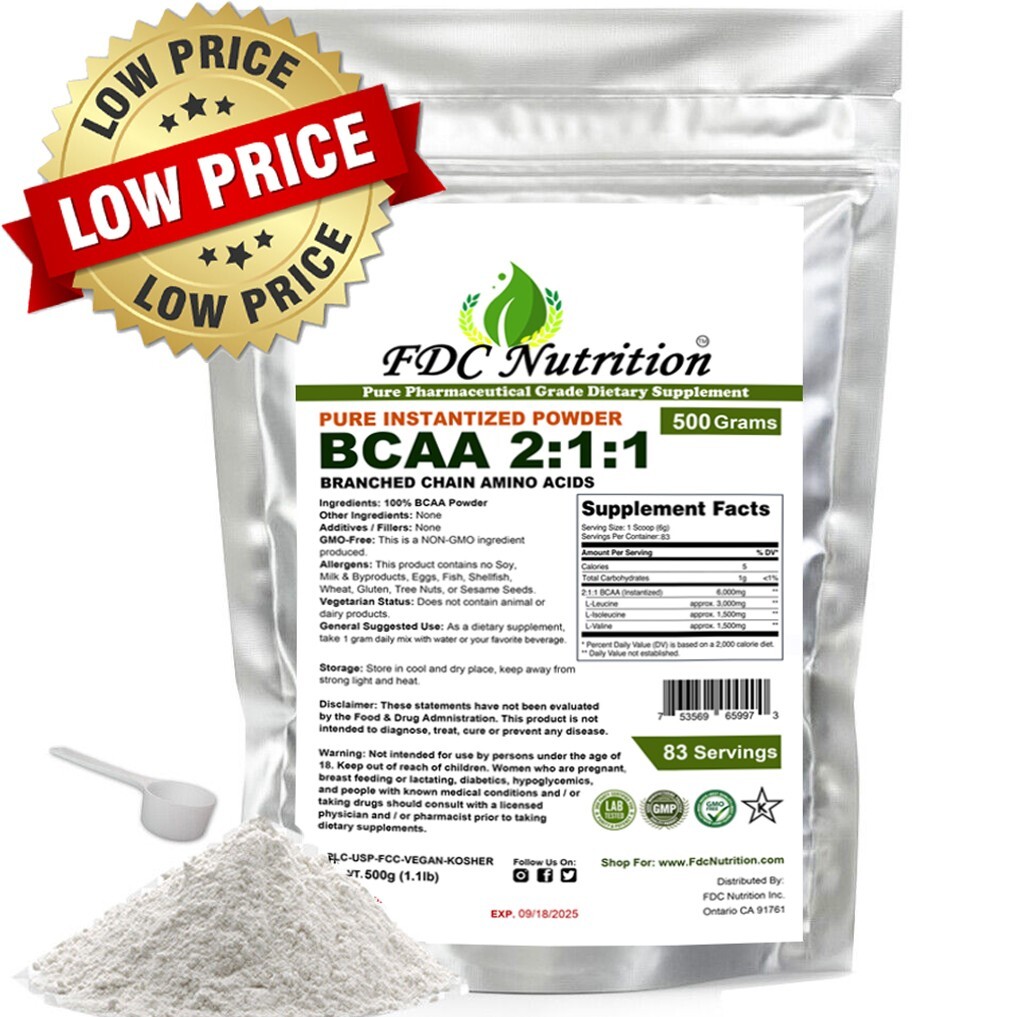 BCAA FREE FORM – 500g 100% PURE KOSHER PURE POWDER