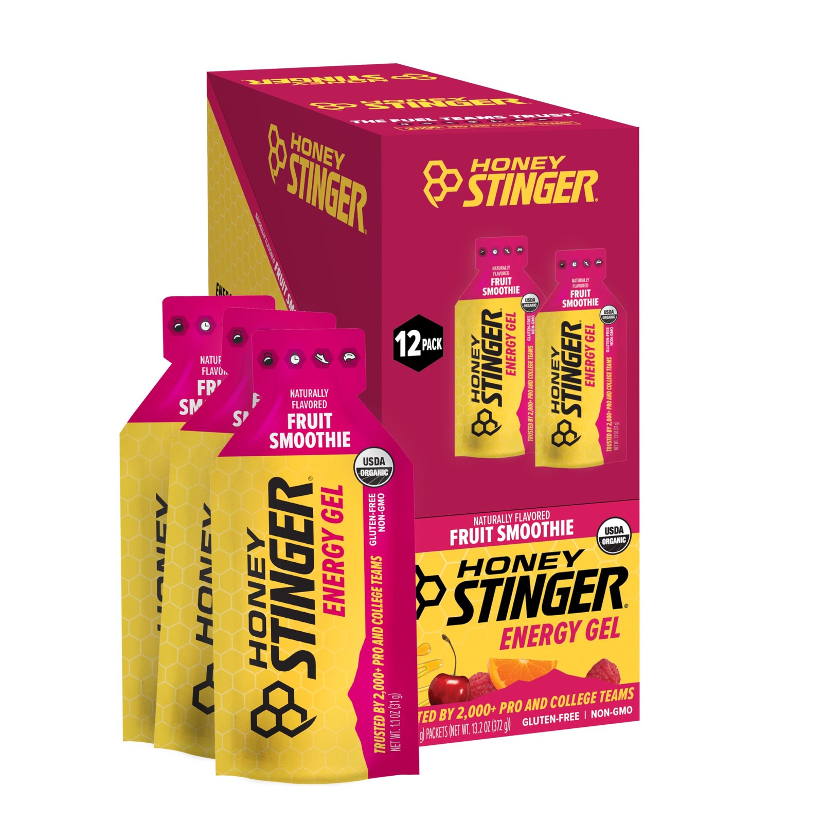 Honey Stinger Organic Fruit Smoothie 1.1 Ounce (Pack of 12),