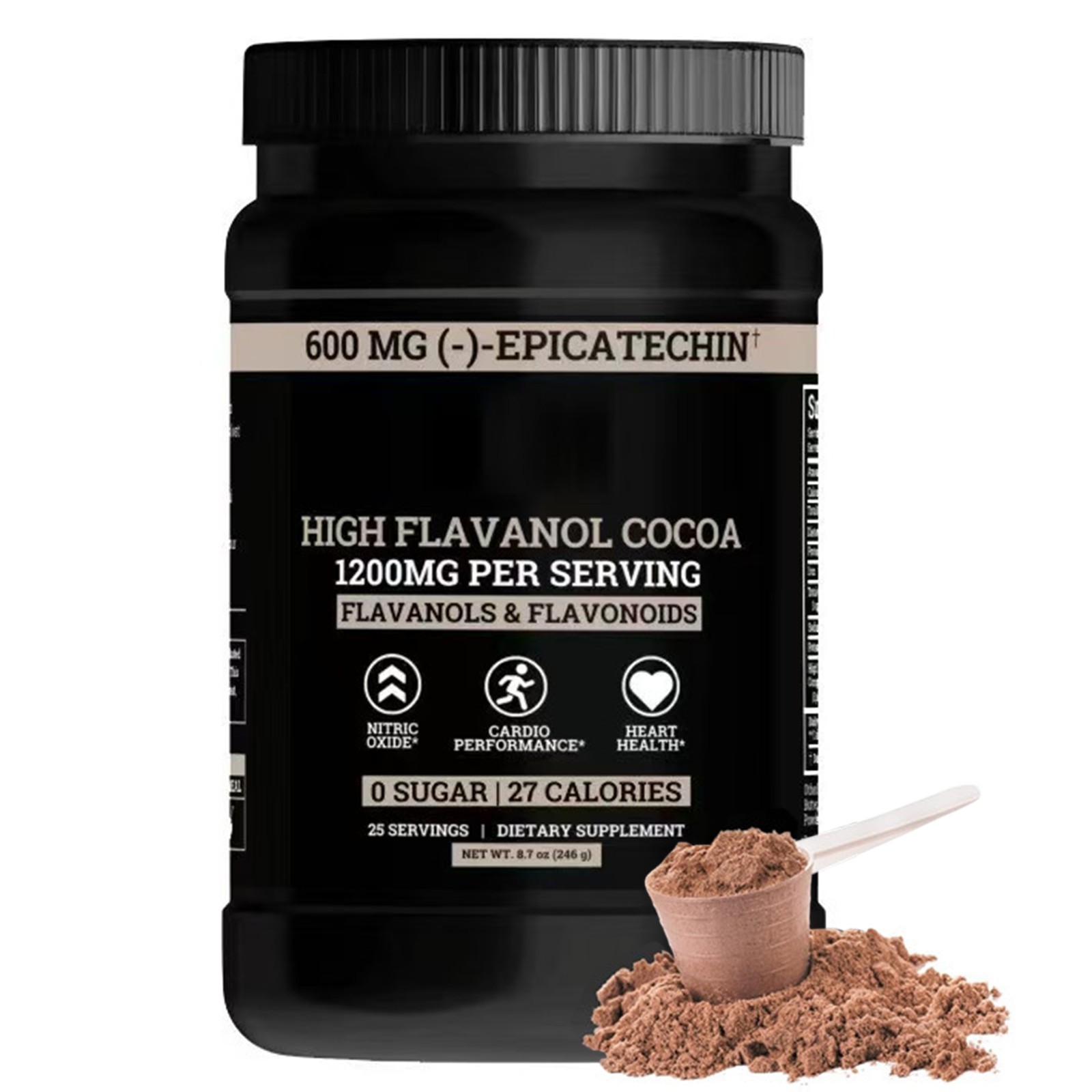 Black Flavanol Top-Quality Forest Cocoa 1200mg, Powder Rich in Flavonoids, An…