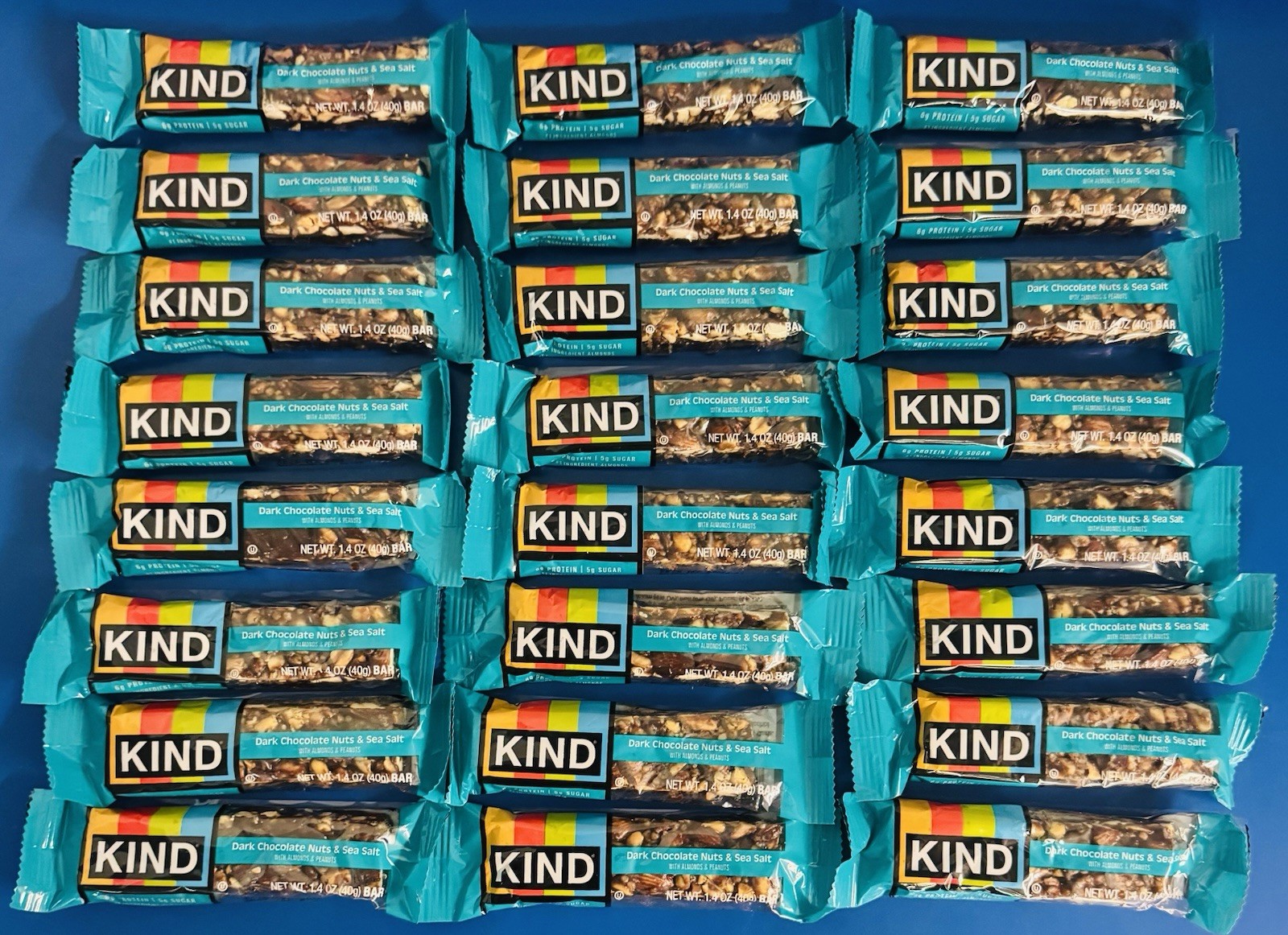 (24) KIND Dark Chocolate Nuts & Sea Salt Bars 1.4 oz. Bulk Lot BB: 01/27