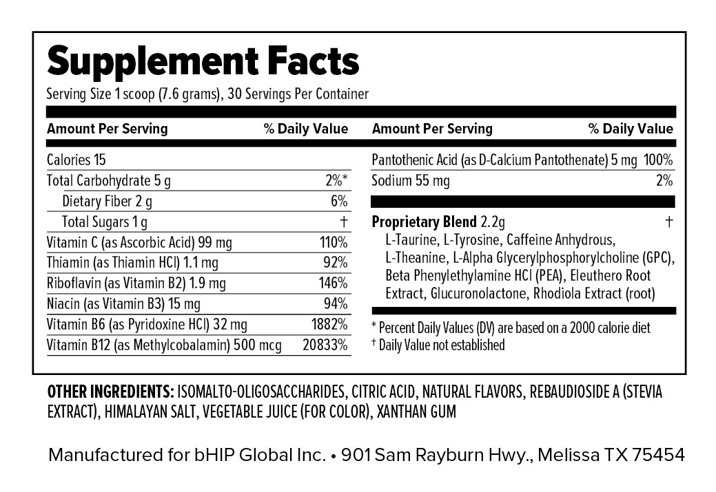 BHIP b:charged Vitamin Energy Blend