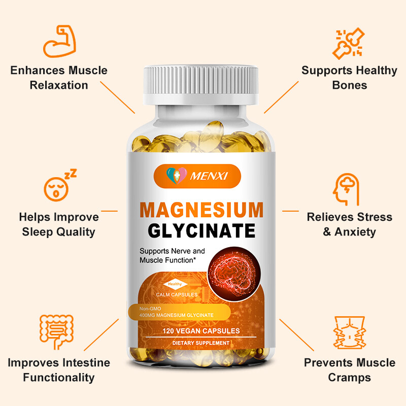 Magnesium Glycinate 400mg – 3 X 120 Capsules – Gluten Free and Non-GMO