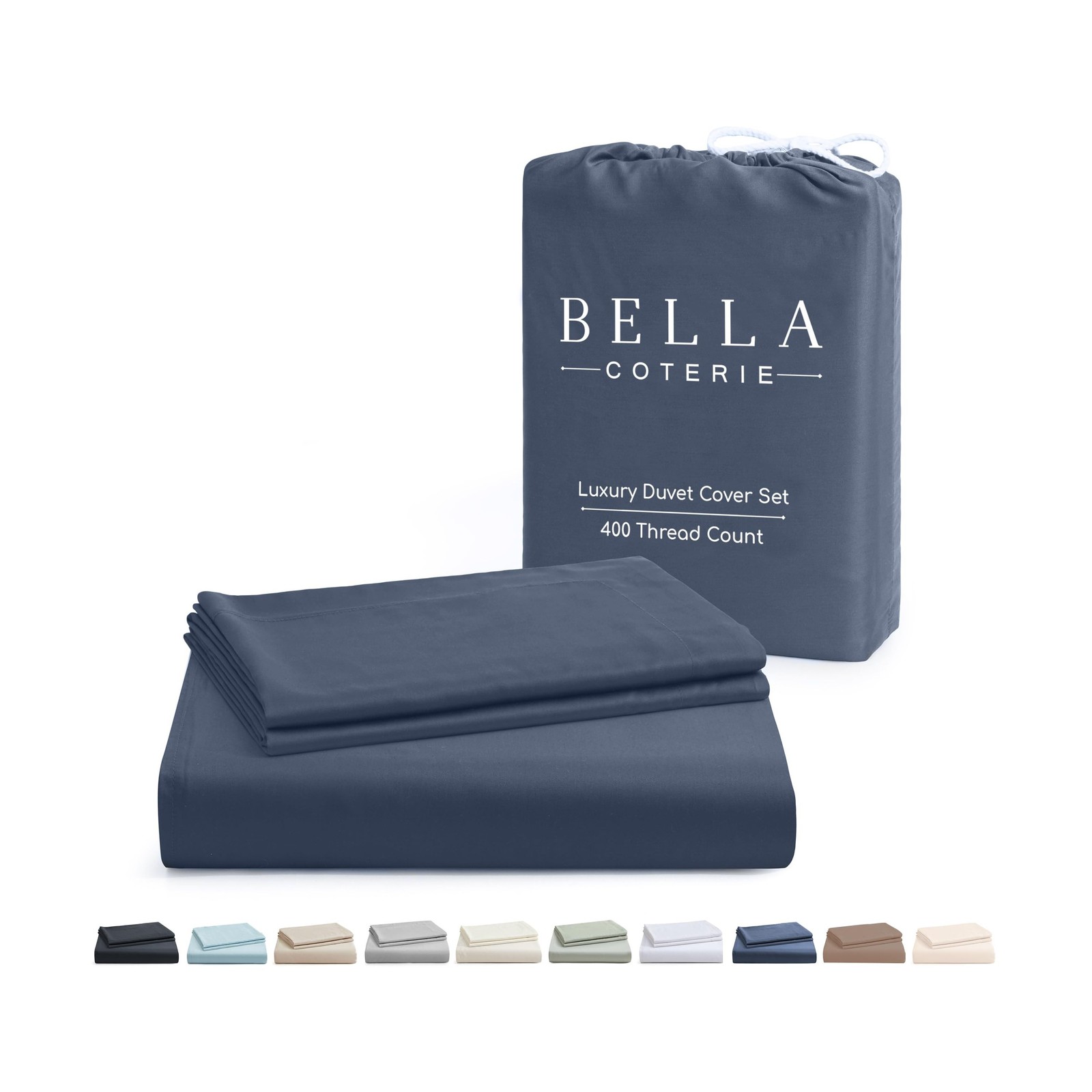 Bella Coterie Luxury Bamboo Viscose California King Size Duvet Cover Set | 10…