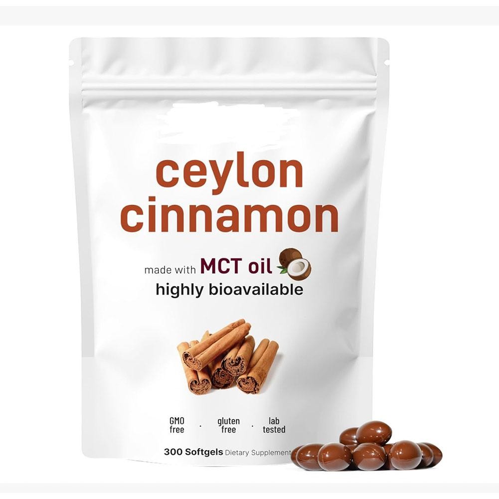 Ceylon Cinnamon 7200mg Equivalent Dietary Supplement 300 Softgels W/ MCT Oil New