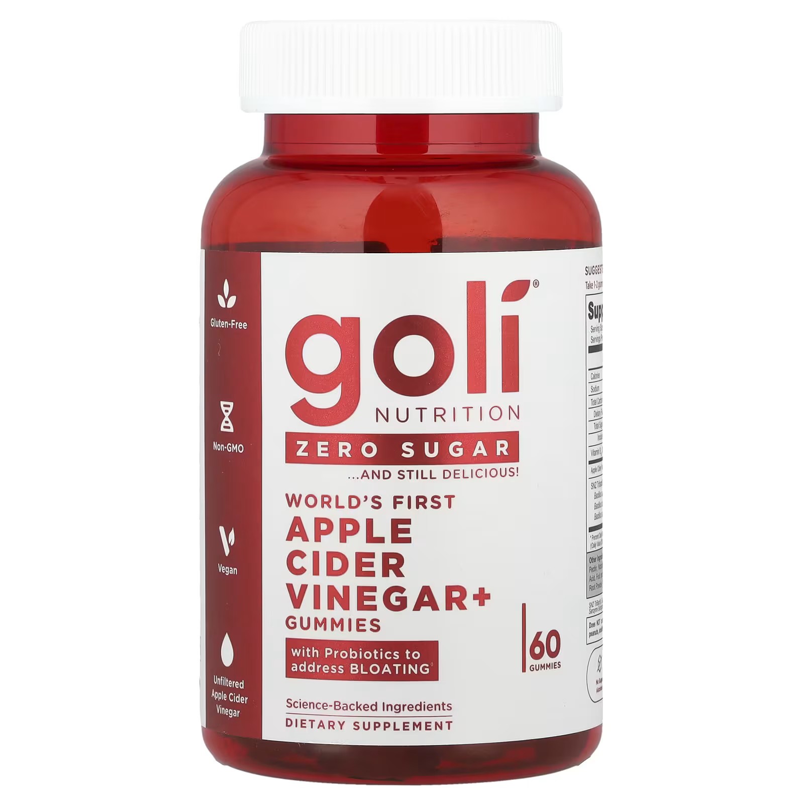 2 BOTTLES- Goli Nutrition, World’s First Apple Cider Vinegar+ Gummies ,60Gummies