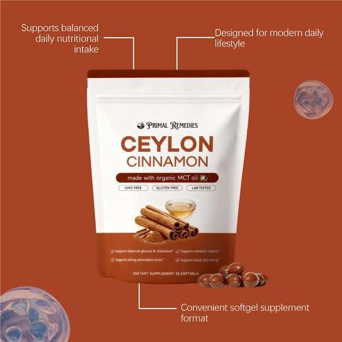 Ceylon Cinnamon Soft Gels 7200Mg Equivalent, Ceylon Cinnamon Softgels