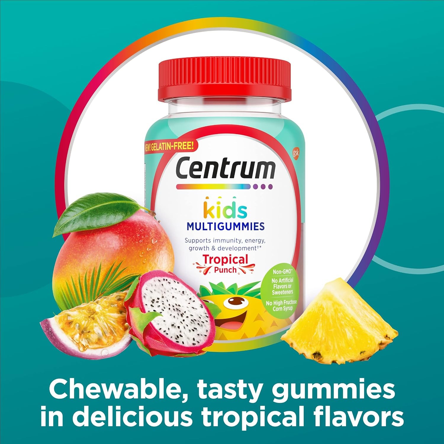 Centrum Kids Multivitamin Gummies Tropical Punch Natural Flavor Kids Vitamins