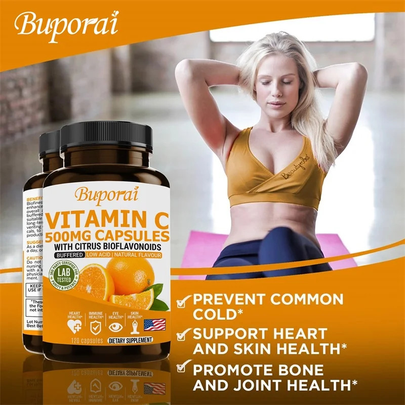 Vitamin C 500mg 120pcs,Promote Absorption and Digestive, Bone and Joint Health