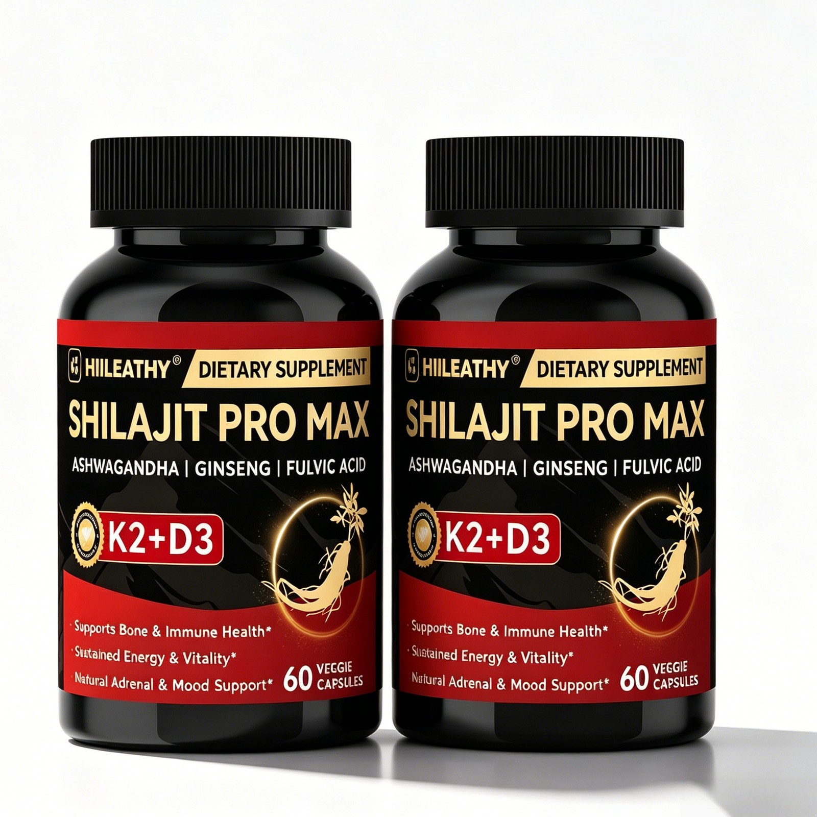 HIILEATHY Shilajit PRO MAX Supplements-Ashwagandha,Boost Energy,Provide Vitality