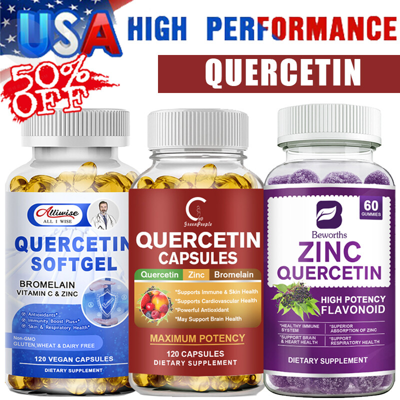 Quercetin Capsules w/Bromelain & Zinc- Gummies Natural Immune Support Supplement
