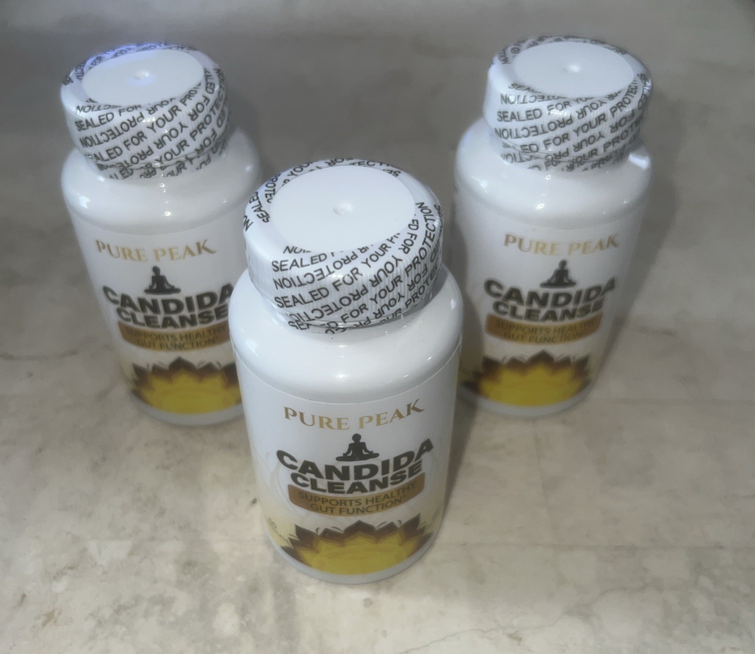 3 X Pure Peak Candida Cleanse Gut & Colon Support For Men & Women 180 Capsules