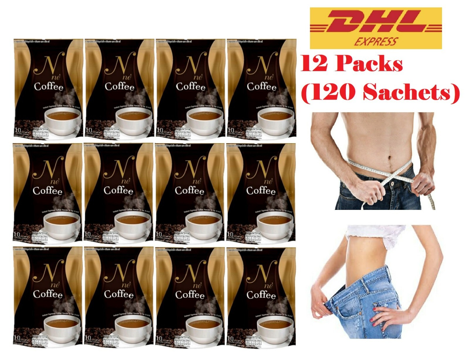 N ne’ Coffee Espresso Management Weight Control Instant Powder Sugar-Free 12Pac.
