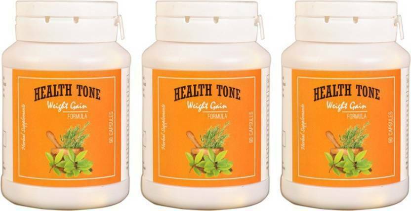 Health Tone Herbal Weight Gain Capsules (one pack contain 90 Caps) (pack of 3)