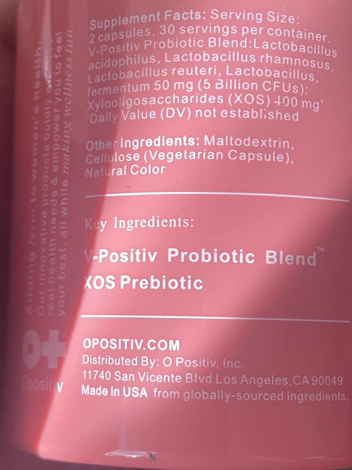 Bundle Deal 10 Boxes O Positiv URO pH Balance Vaginal Probiotics, 60 Capsules