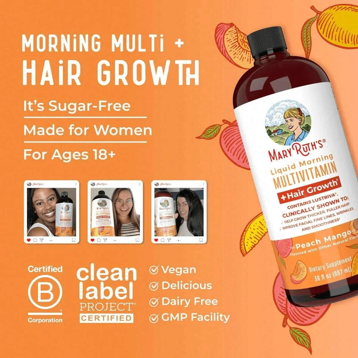 Liquid Multivitamin for Women Biotin Hair Skin Energy Support 12.5 fl oz