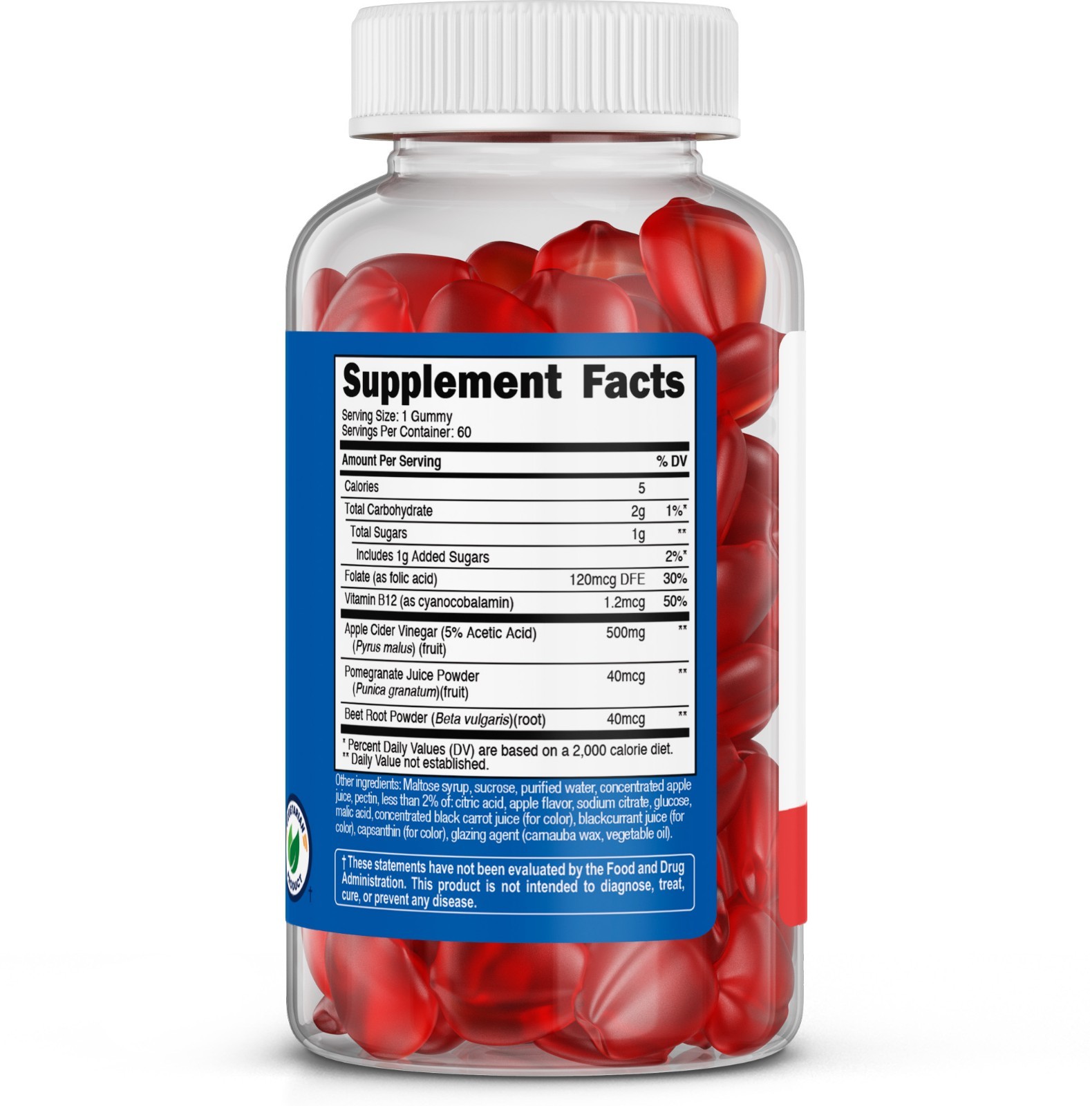Nutricost Apple Cider Vinegar 500mg, 60 Gummies, Apple Flavored