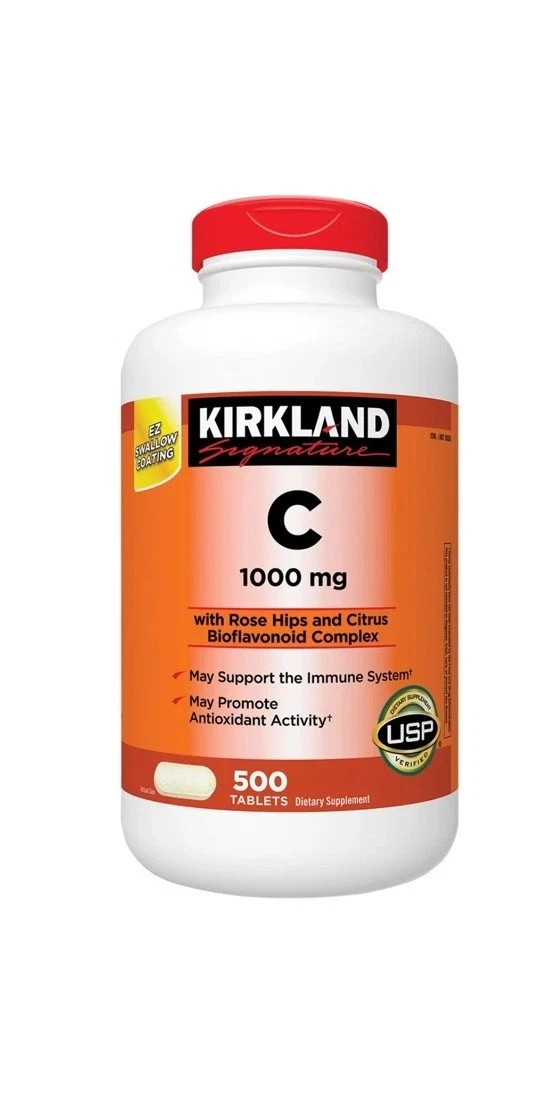 Kirkland Signature Vitamin C with Rose Hips 1000mg. ~ 500 Ct Tablets ~ Exp-2029