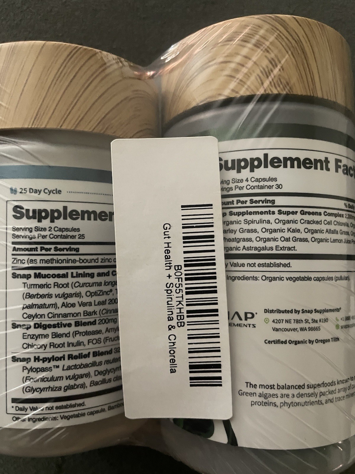 SNAP Gut Health Digestive Support 50 + Spirulina Chlorella 60 Vegan Exp 04/2027