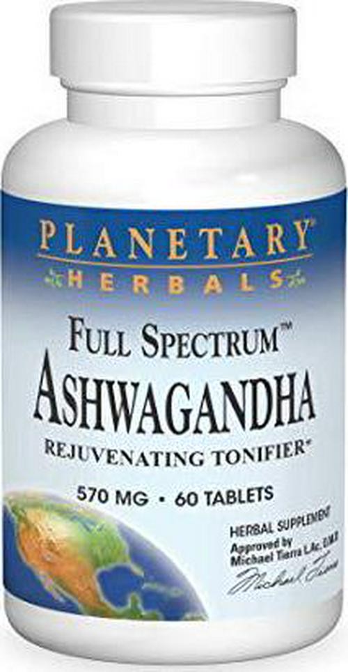 Planetary Herbals Ashwagandha, Full Spectrum 570 mg Rejuvenating Tonifier – 60